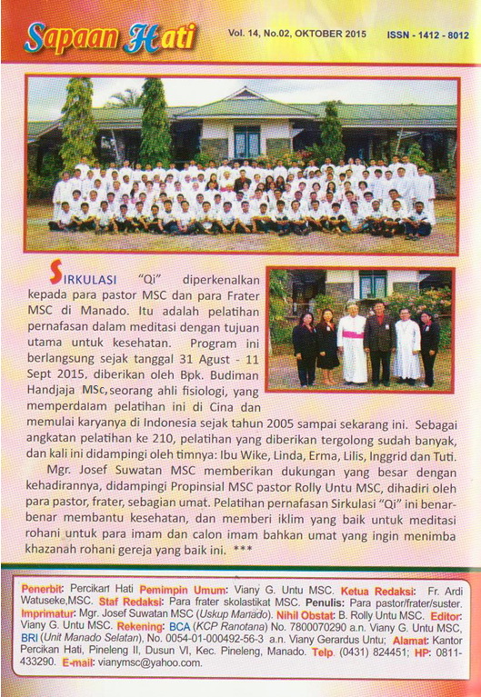 Majalah Percikan Hati, Inside Fron Cover, Sapaan Hati. 1